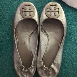 Tory Burch Silver Flats